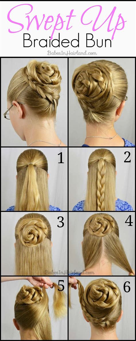 Swept Up Braided Bun - Babes In Hairland | Hair styles, Hair tutorial, Braided hairstyles easy