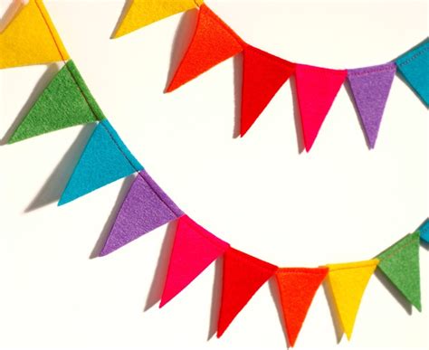 Festive Rainbow Felt Flag Bunting Banner Garland 6 ft