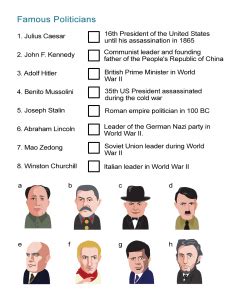 7 Fun Worksheets with Celebrities, Politicians and Historical Figures ...