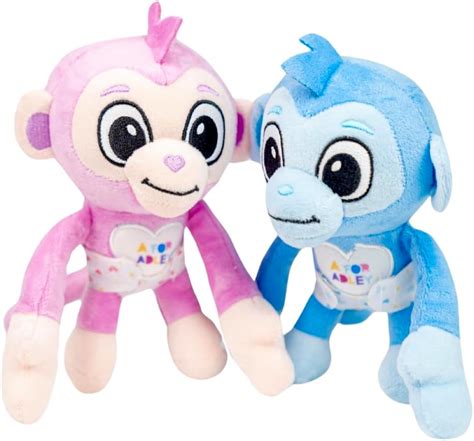 Amazon.com: A FOR ADLEY Baby Monkey Buddies, The Pink and Blue Plush Monkeys Come Complete with ...