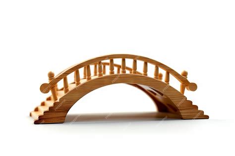 Premium AI Image | A wooden bridge with a wooden railing