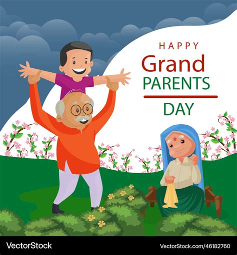 Happy grandparents day banner design Royalty Free Vector