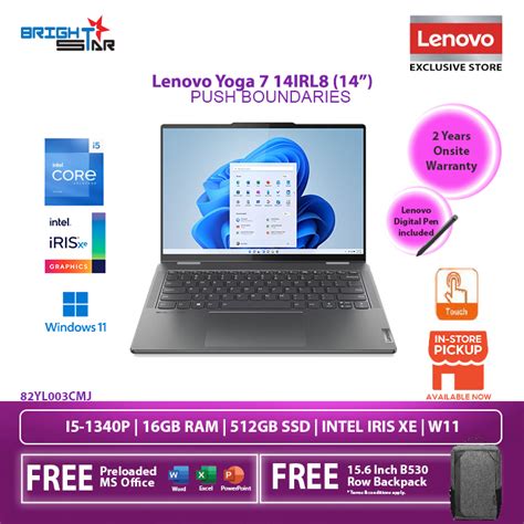 Lenovo Yoga 7 14IRL8 (14" WUXGA OLED 60Hz Touch | i5/i7-13th | 16GB | 512GB SSD | Intel Iris XE ...