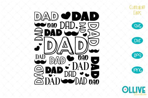 Dad Word Art SVG (535701) | Cut Files | Design Bundles