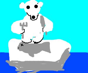 Polar bears eating seals - Drawception