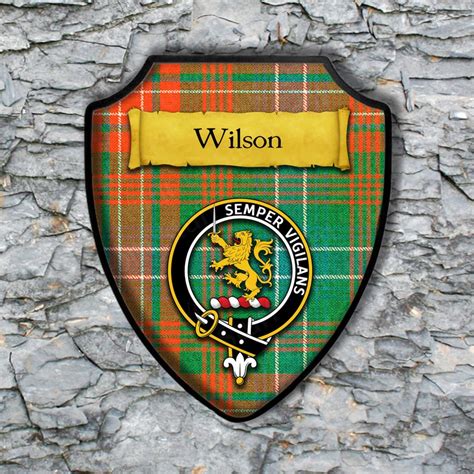 Wilson Shield Plaque With Scottish Clan Coat of Arms Badge on | Etsy