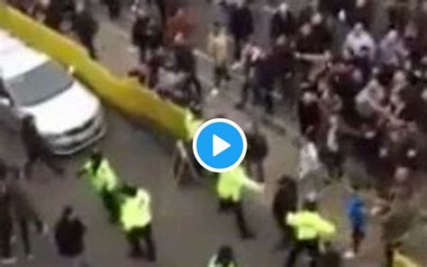 Video: Chelsea, Tottenham fans clash outside Stamford Bridge