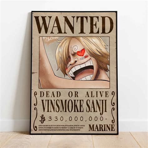 VINSMOKE SANJI Bounty Wanted Poster One Piece Poster, 46% OFF