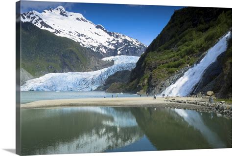 Tourists at Nugget Falls, Mendenhall Glacier, Auke Bay, Juneau, Alaska Wall Art, Canvas Prints ...