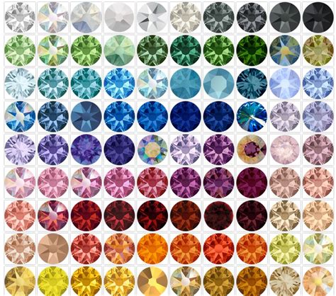 Swarovski Crystal Color Chart