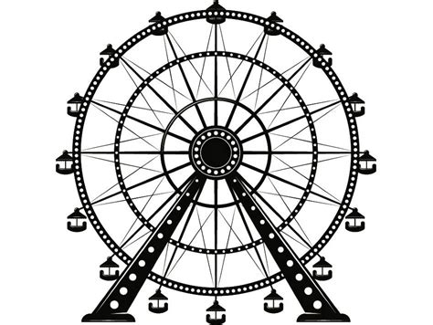 Simple Ferris Wheel Drawing | Free download on ClipArtMag