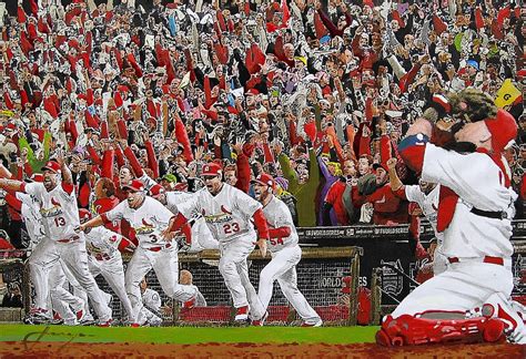 VICTORY - St Louis Cardinals win the World Series Title - Friday Oct 28th 2011 Painting by Dan ...