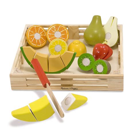 Melissa & Doug Cutting Fruit Set - Wooden Play Food Kitchen Accessory - Walmart.com - Walmart.com