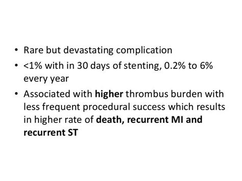 Stent thrombosis