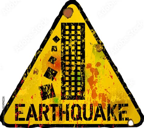 danger sign, earthquake warning sign, vector - Buy this stock vector ...