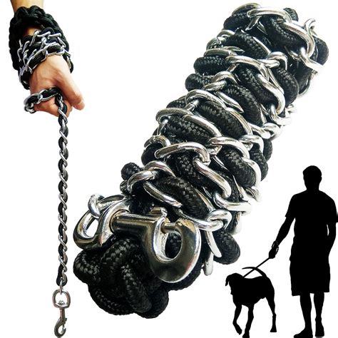 Buy Dog Leash Metal Leashes with Pet Collar Training Walking Leads ...