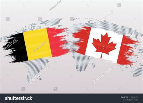 Belgium vs Canada soccer ball in flag design on - Royalty Free Stock Vector 2205565493 - Avopix.com