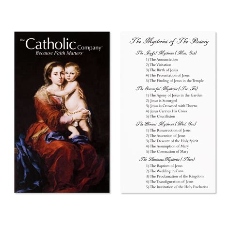 Rosary Prayer Printable Mysteries Of The Rosary