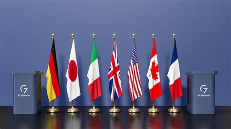 Premium Photo | G7 summit flags of members of g7 group of seven and ...