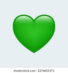 Green Heart Emoji Isolated On White Stock Vector (Royalty Free ...