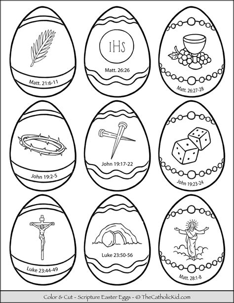 Scripture Verse Easter Eggs Coloring Page Cut Outs - Resurrection Eggs ...