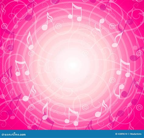 Radial Music Notes Pink Background Stock Illustration - Illustration of swirl, clipart: 4389614