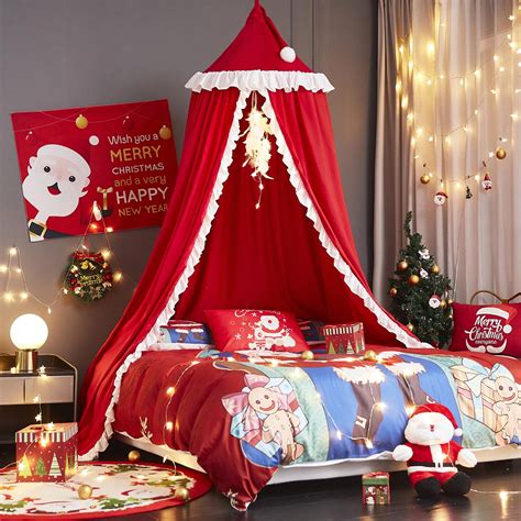 AIOOO Princess Cute Bed Canopy for Kids Canopy for Girls Bed Bedding Girls Room Canopy Bed Play ...