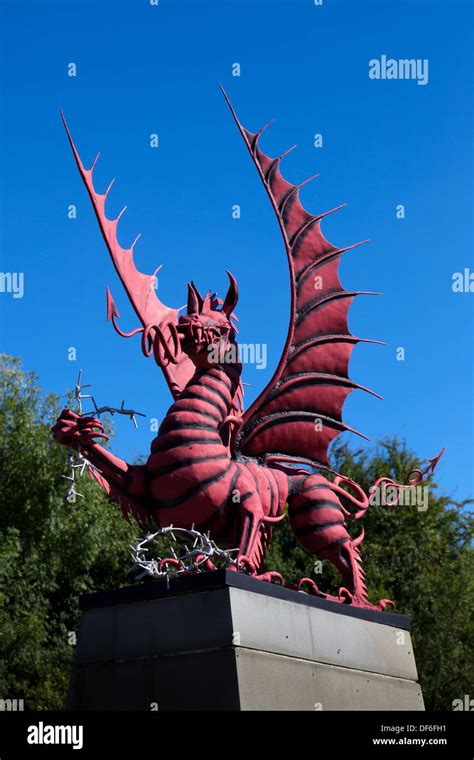 The red dragon memorial to Welsh soldiers who died at Mametz Wood in the First Battle of the ...