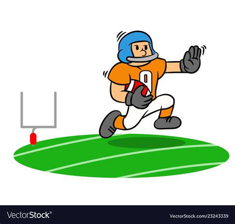 Cartoon american football player running Vector Image