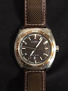 CITIZEN Men's Eco-Drive Watch, Stainless Steel Case with Brown Leather Band | eBay