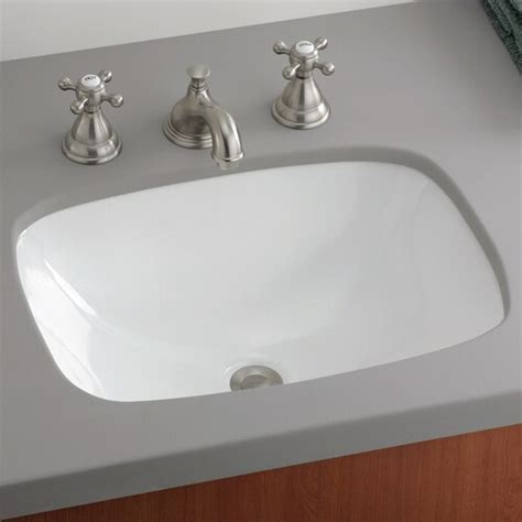 Cheviot Ibiza White Undermount Rectangular Bathroom Sink in the Bathroom Sinks department at ...