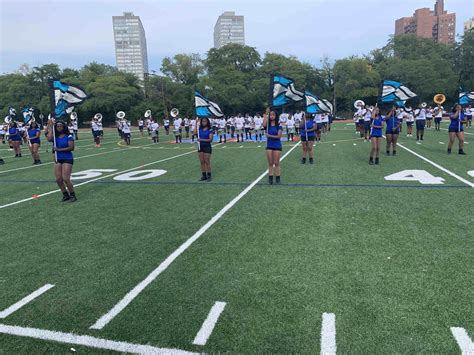 Hampton University Marching Band practices at Kenwood High School field in preparation for ...