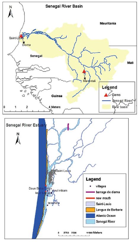 Location of the Senegal River basin and estuary | Download Scientific Diagram