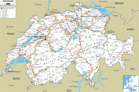 Maps Of Switzerland | Detailed Map Of Switzerland In English - Printable Map Of Switzerland ...