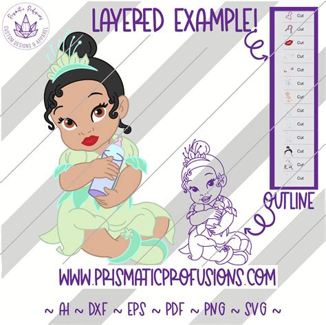 Baby Tiana Baby Tiana SVG Baby Tiana Clipart Baby Tiana cut | Etsy