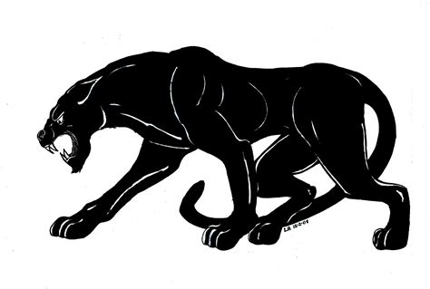 black panther drawing animal - Clip Art Library