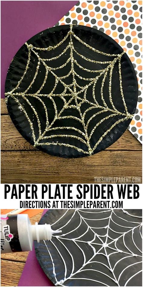 Paper Plate Spider Web Craft That Sparkles This Halloween • The Simple ...