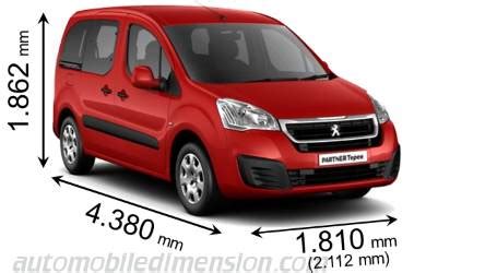 Peugeot Partner Tepee dimensions, boot space and similars