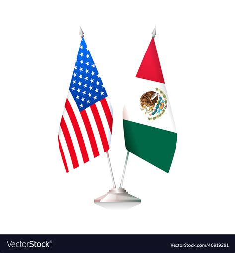 Flags of usa and mexico Royalty Free Vector Image