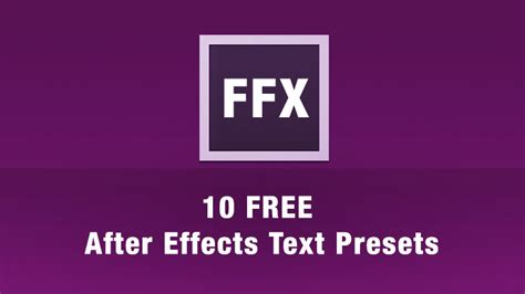 10 Free After Effects text animation presets