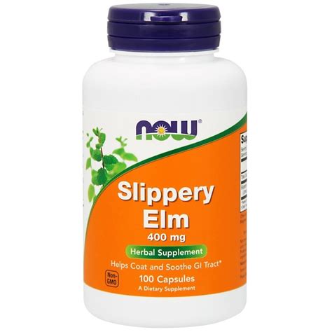 Now Foods, Slippery Elm, 400 mg, 100 Capsules | By iHerb