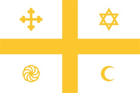 [OC] A Flag for Jerusalem based on The Kingdom of Jerusalem Flag, with Representation of the 4 ...