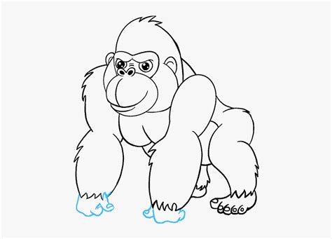 How To Draw Cartoon Gorilla - Gorilla Drawing, HD Png Download , Transparent Png Image - PNGitem