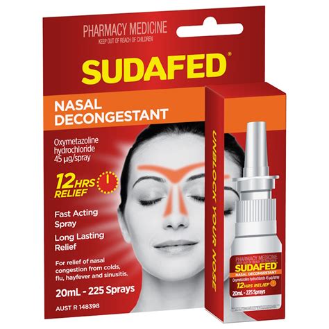SUDAFED Nasal Decongestant Sinus Relief Spray 20ml - Choice Pharmacy