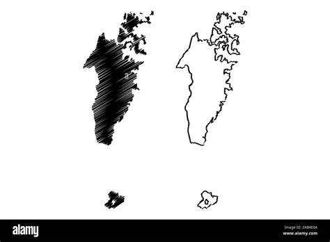 Musandam Governorate (Sultanate of Oman, Governorates of Oman) map vector illustration, scribble ...