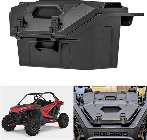 SAUTVS UTV Rear Cargo Box, Poly Water Resistant 42 QT Rear Cargo Storage Box for Polaris RZR PRO ...