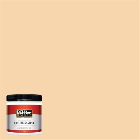 BEHR Premium Plus 8 oz. #PPU6-08 Pale Honey Flat Interior/Exterior Paint Sample-PP10016 - The ...