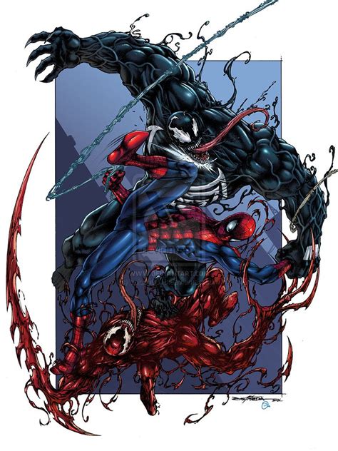 the spider - man is fighting with his opponent in this art work by artist mark vander