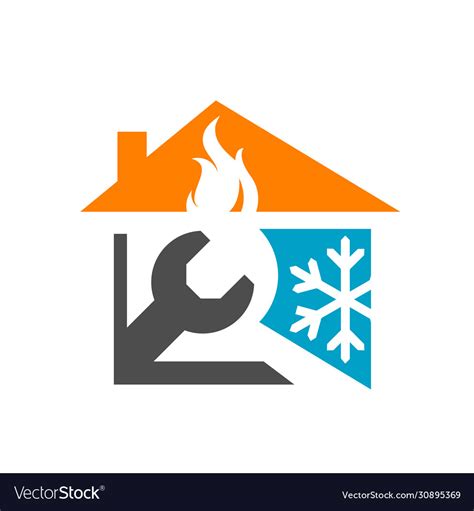 Abstract heating and cooling hvac logo design Vector Image