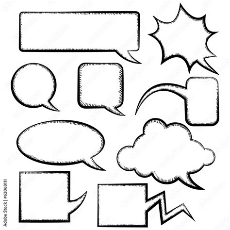 Set of different speech bubble templates doodle style Stock Vector ...